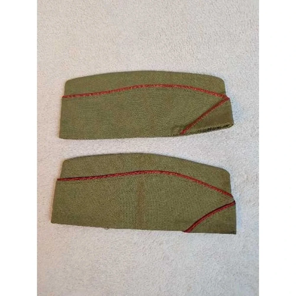 Boy Scouts Of America Garrison Hat Green Red Trim‎ Large 7 7/8 Scout Insignia